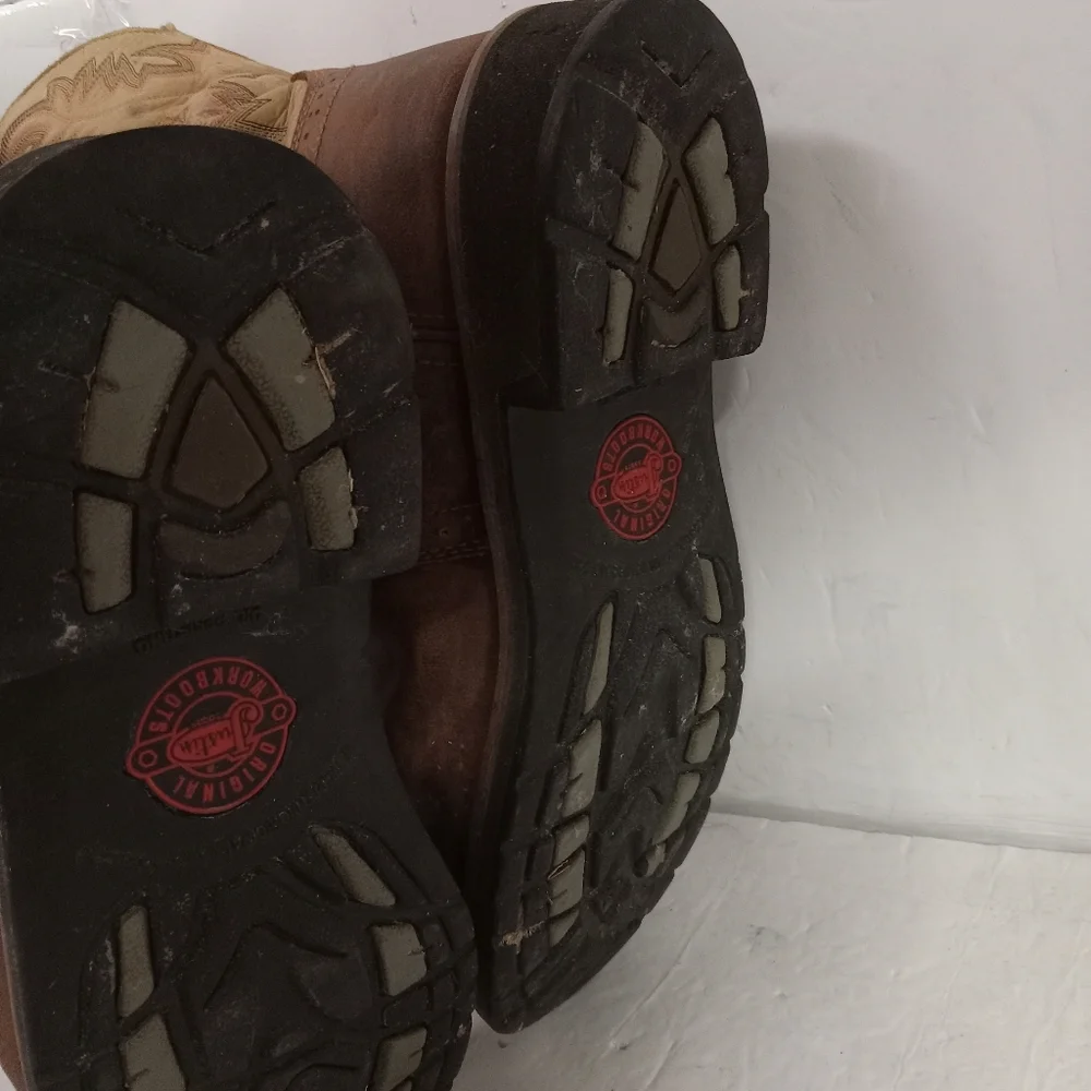 Justin Boots Original Stampede Steel Toe Work Leather Size 9EE